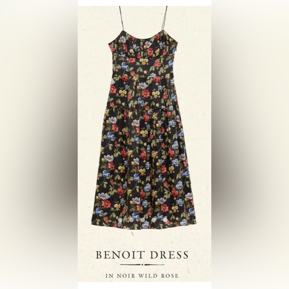 Doen Benoit Dress in Noir Wild Rose